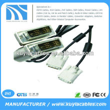 Vergoldet 5FT schwarz DVI 18 + 1 Single Link Stecker auf männliches Kabel mit 2 Ferrit